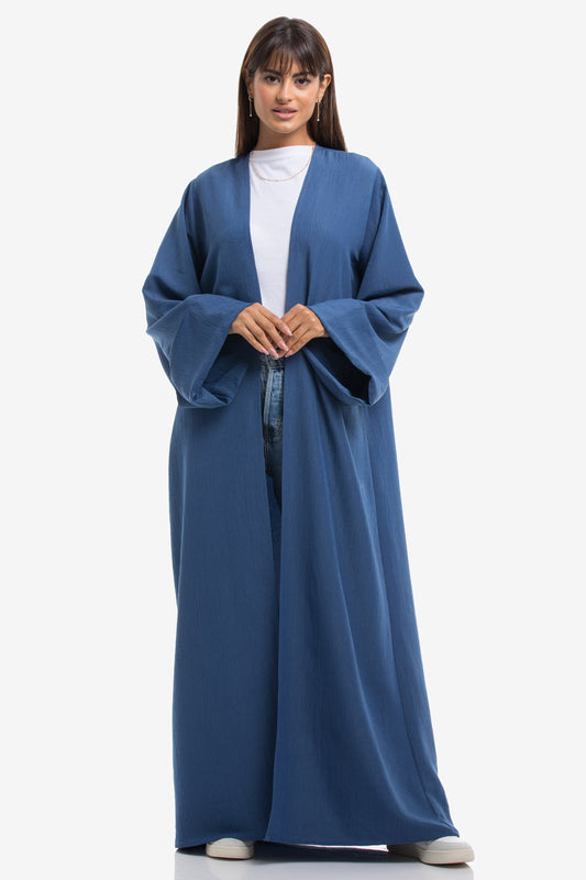 KAYFI - Dusty Indigo Wide Sleeve Abaya