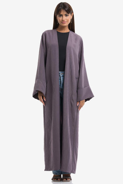 KAYFI - Dusty Indigo Wide Sleeve Abaya