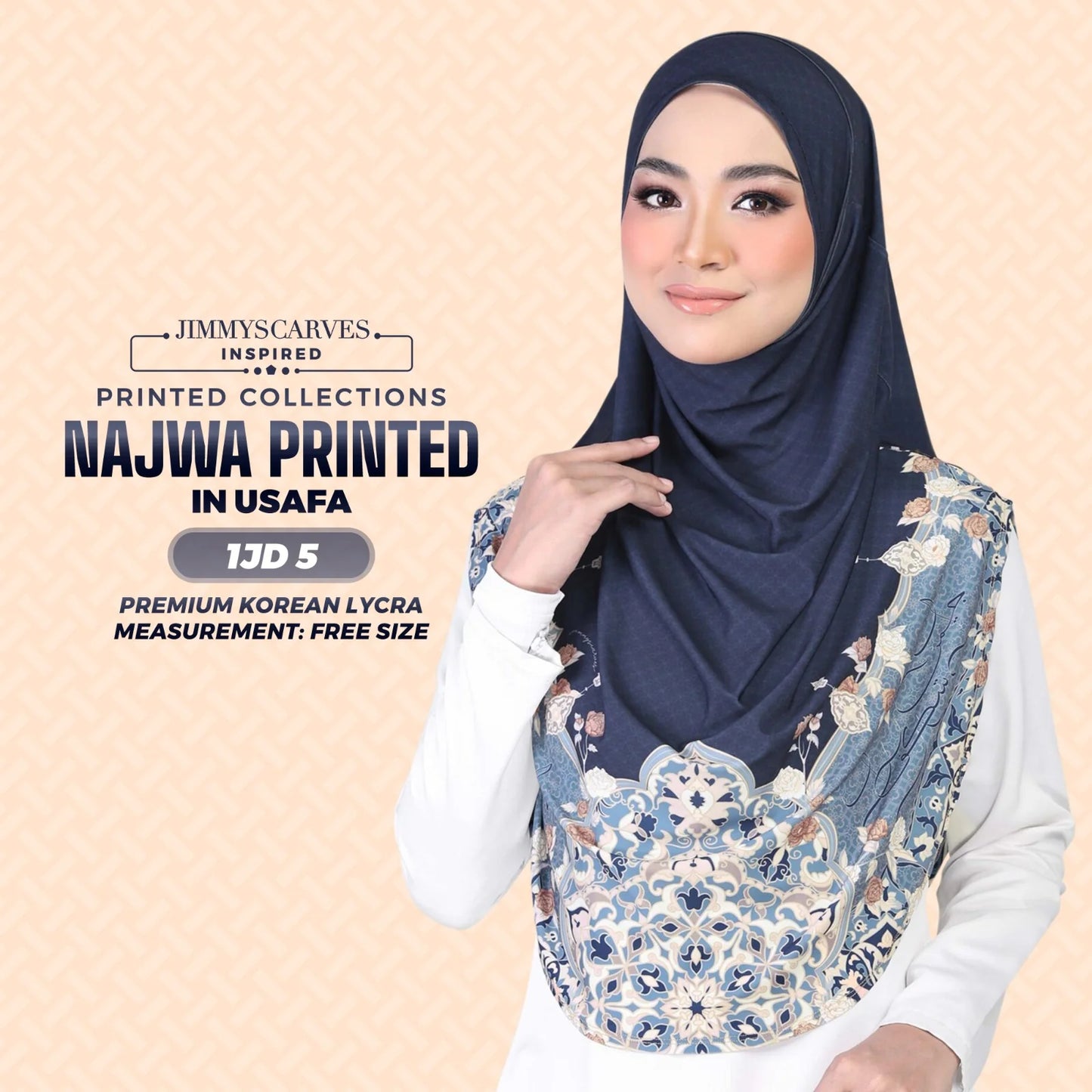 JIMMYSCARVES Najwa Sarung Printed Instant Hijab