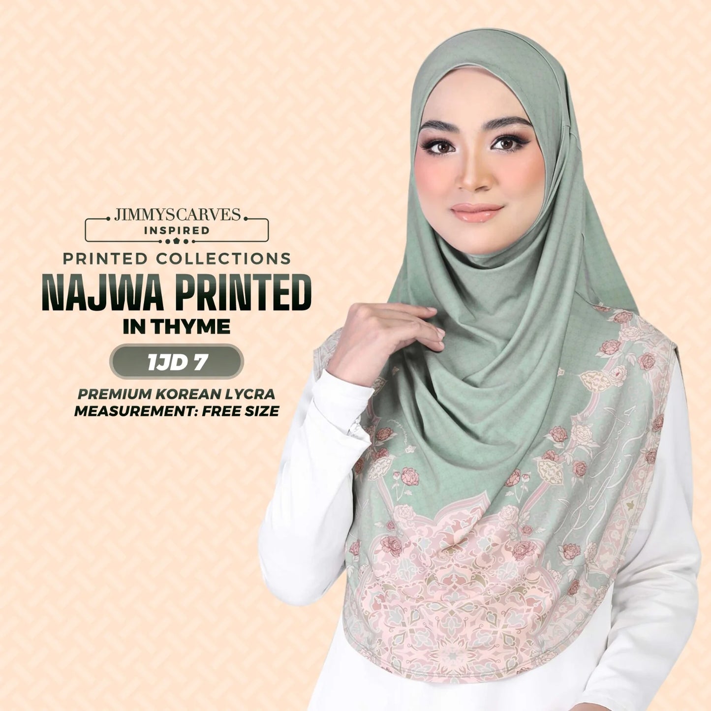 JIMMYSCARVES Najwa Sarung Printed Instant Hijab