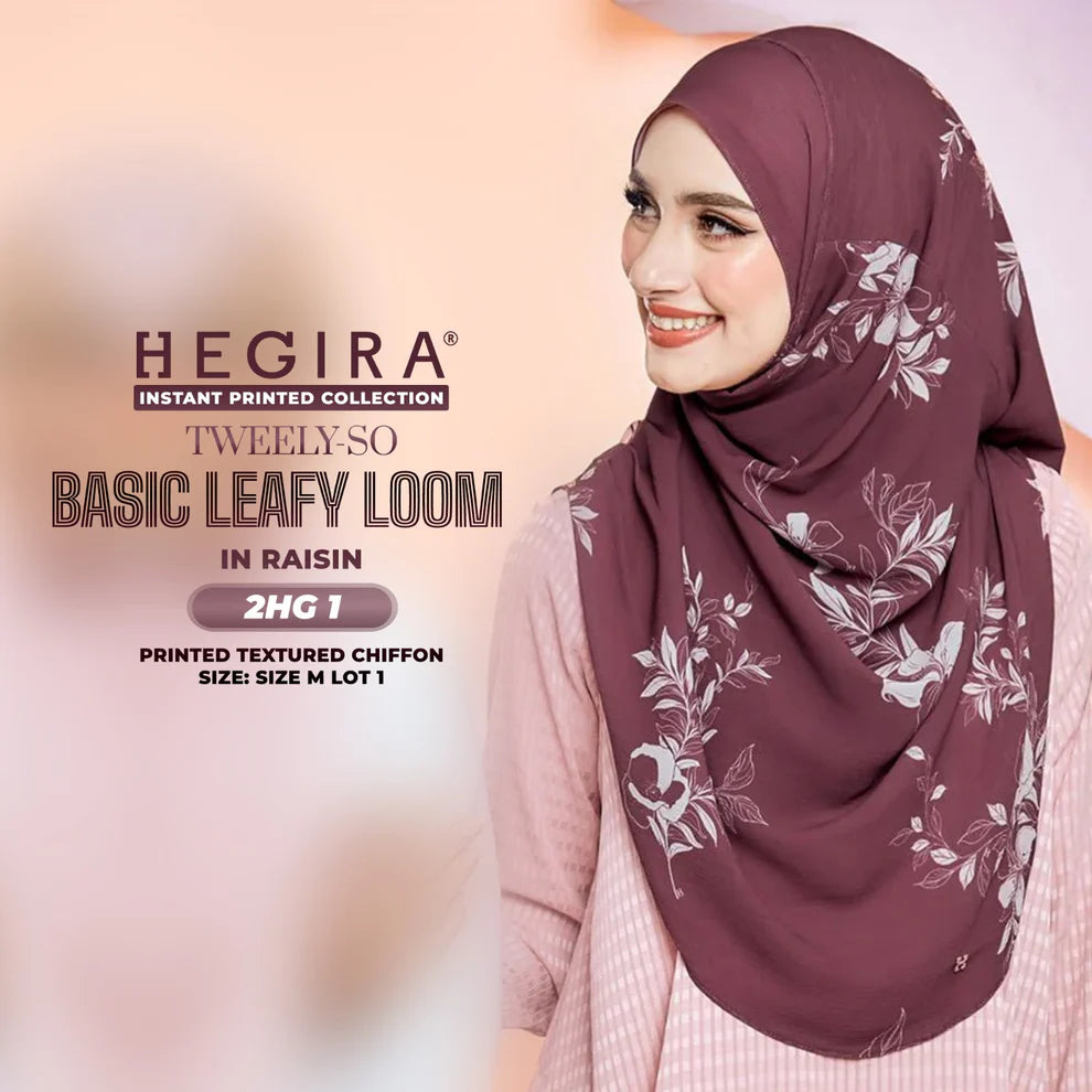 HEGIRA TWEELY-SO LEAFY LOOM Printed Textured Chiffon Instant Collection (2HG)