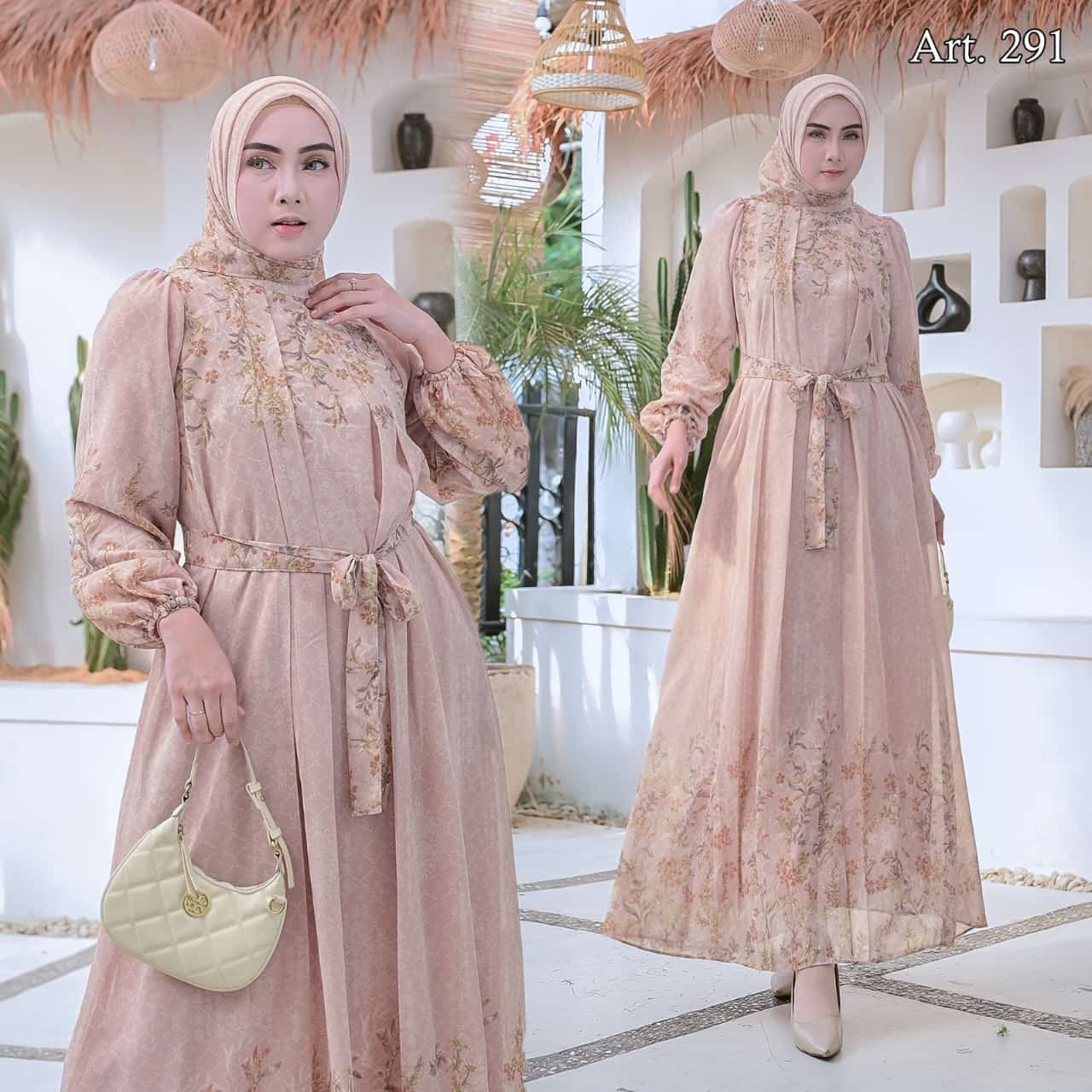 MIAMORE Floral Dress W/ Hijab #291